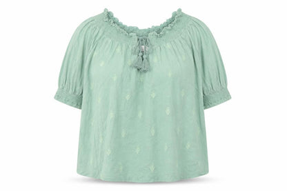 Womens UK Size L Lucky Brand Green Basic Blouse