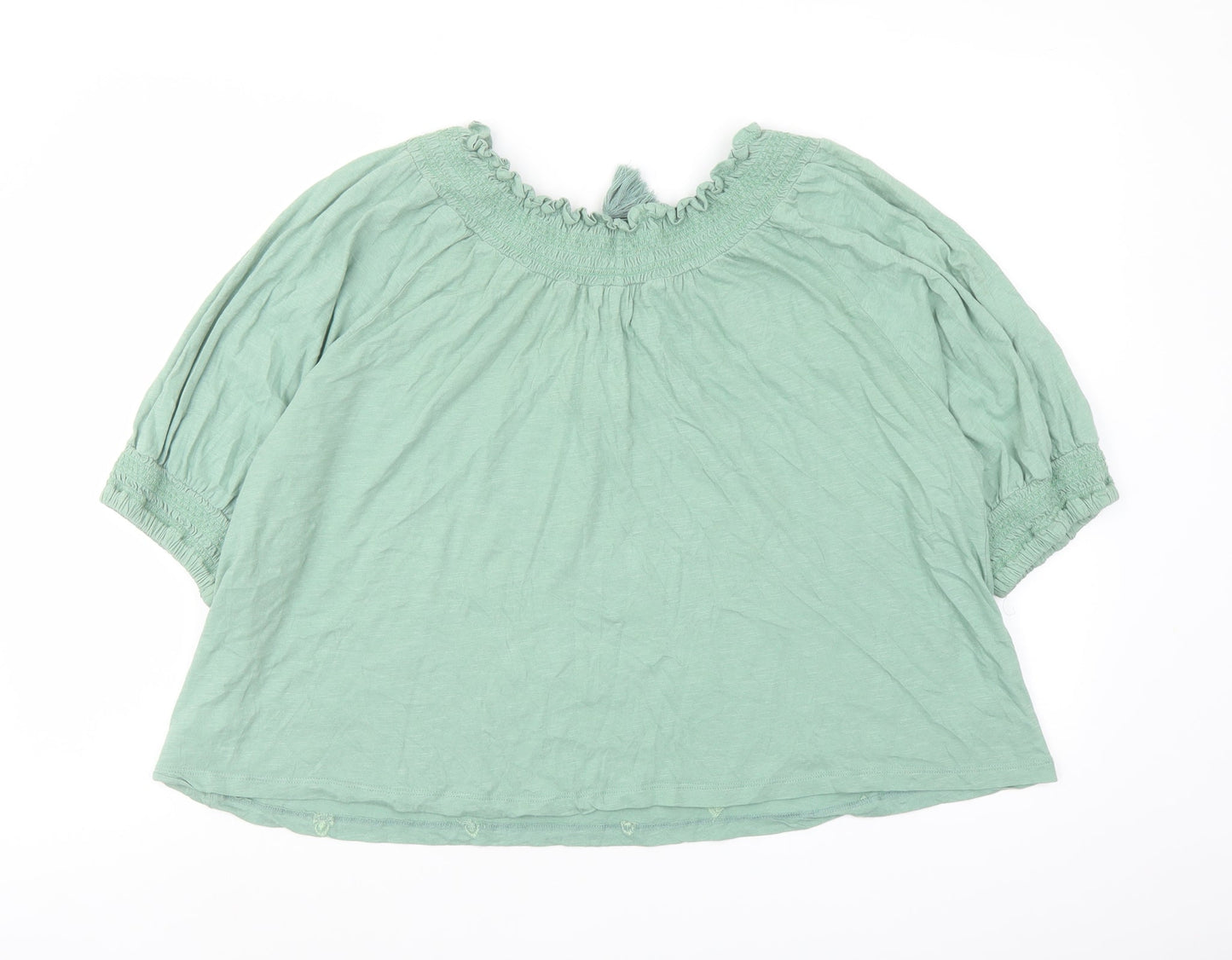 Womens UK Size L Lucky Brand Green Basic Blouse
