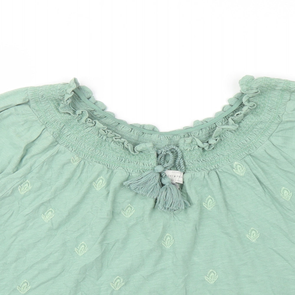 Womens UK Size L Lucky Brand Green Basic Blouse