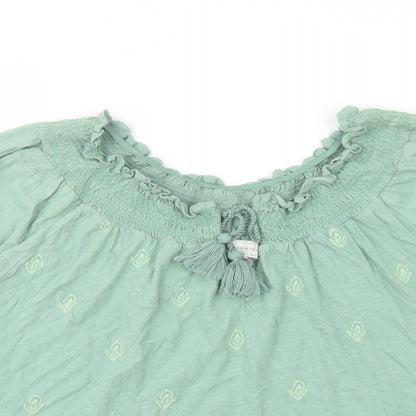 Womens UK Size L Lucky Brand Green Basic Blouse