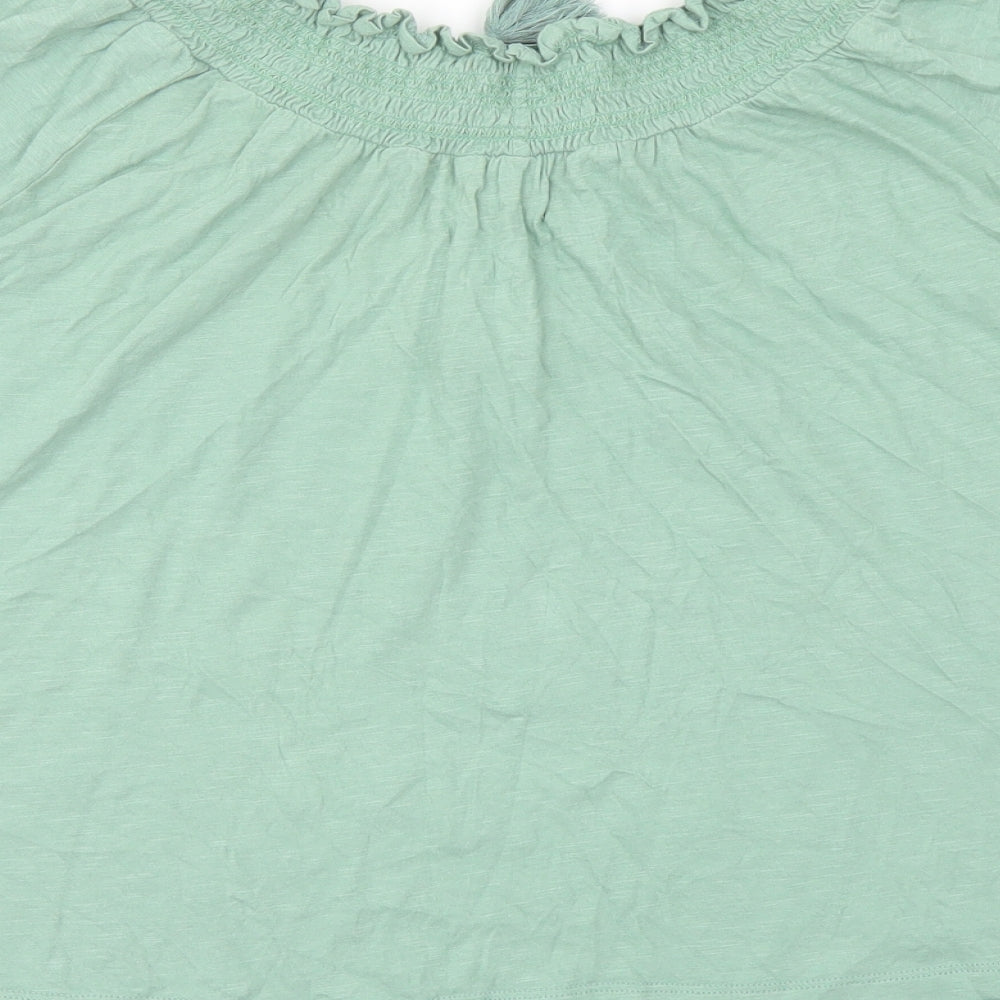 Womens UK Size L Lucky Brand Green Basic Blouse