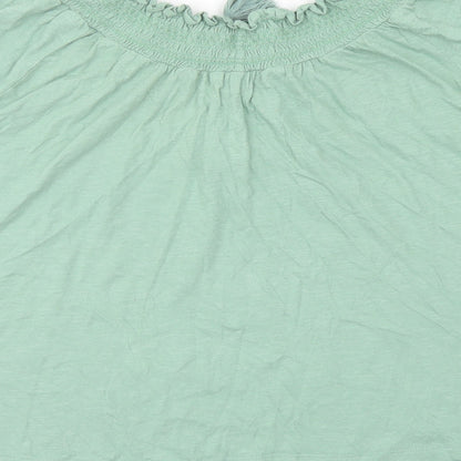 Womens UK Size L Lucky Brand Green Basic Blouse