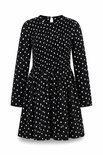 River Island Womens Black Polka Dot Polyester Trapeze & Swing Size 8 Round Neck Button