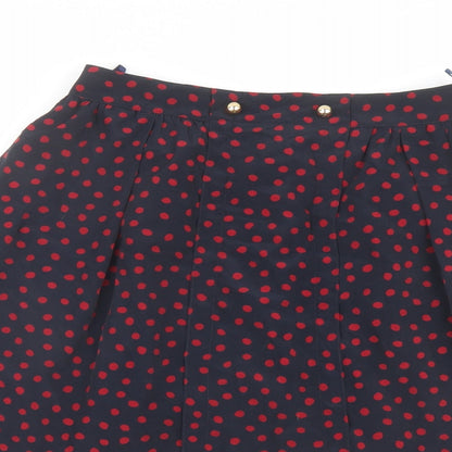 Comme CA ISM Womens Blue Geometric Polyester Tulip Skirt Size L Zip