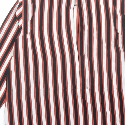 Mango Womens Multicoloured Striped Polyester Basic Blouse Size XS Round Neck