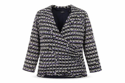 Esprit Womens Multicoloured Geometric Polyester Basic Blouse Size 2XL V-Neck