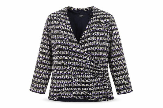 Esprit Womens Multicoloured Geometric Polyester Basic Blouse Size 2XL V-Neck