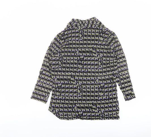 Esprit Womens Multicoloured Geometric Polyester Basic Blouse Size 2XL V-Neck