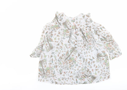 Artisan NY Girls Grey Geometric Polyester A-Line Size 6-7 Years Round Neck Button
