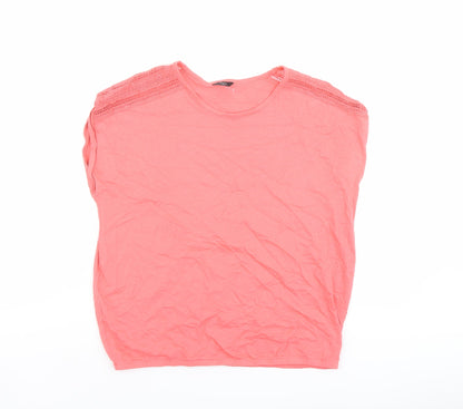 Womens UK Size 12 M&Co Pink Basic T-Shirt