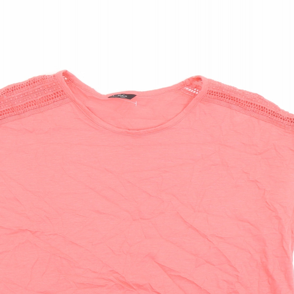 Womens UK Size 12 M&Co Pink Basic T-Shirt