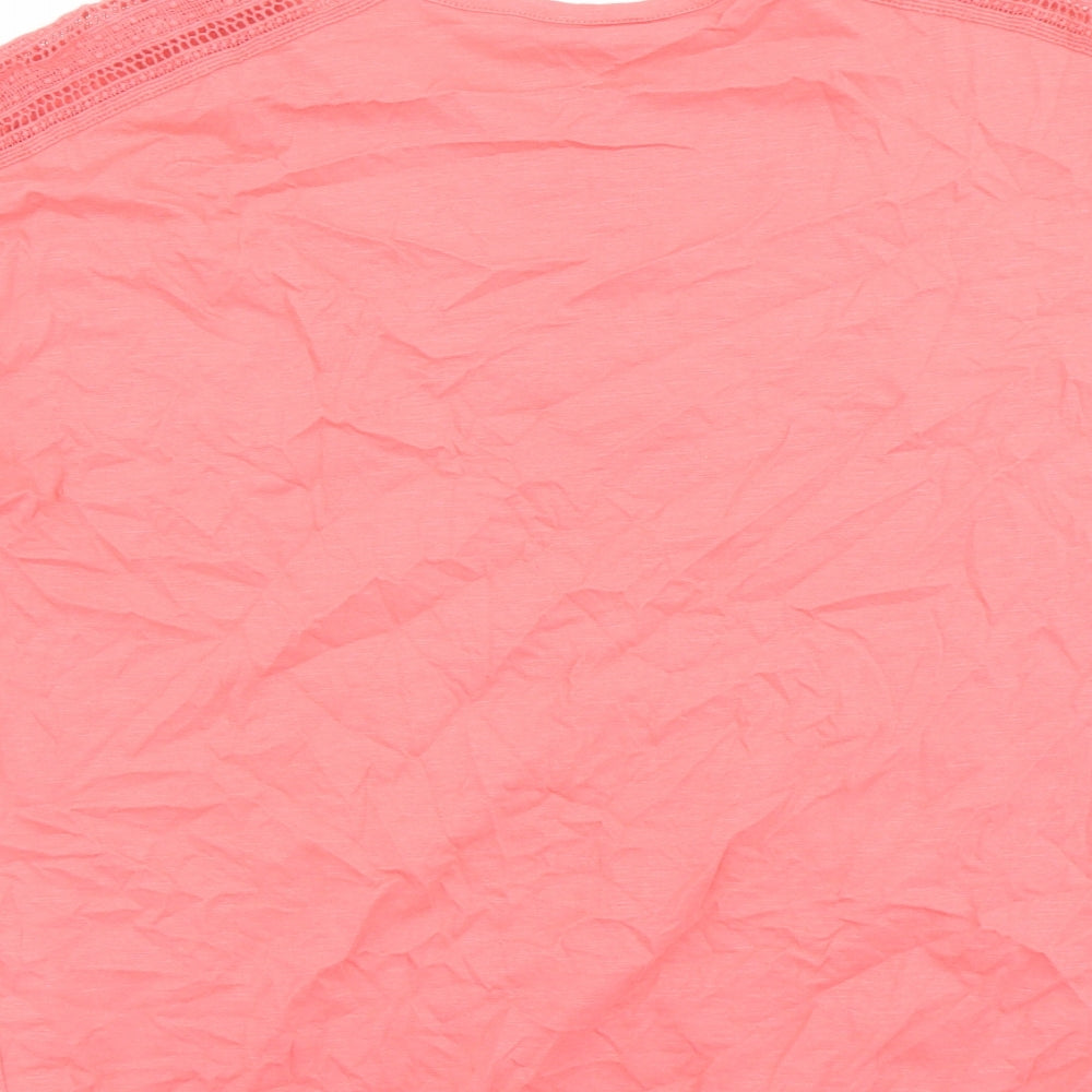 Womens UK Size 12 M&Co Pink Basic T-Shirt