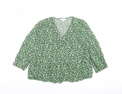 Womens UK Size 14 Warehouse Green Basic Blouse