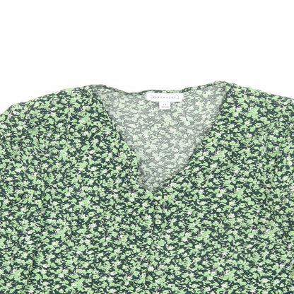 Womens UK Size 14 Warehouse Green Basic Blouse