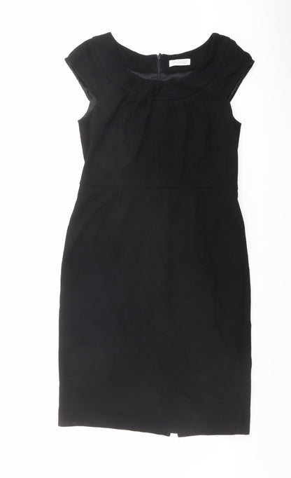 Planet Womens Black Viscose Shift Size 8 Round Neck Zip