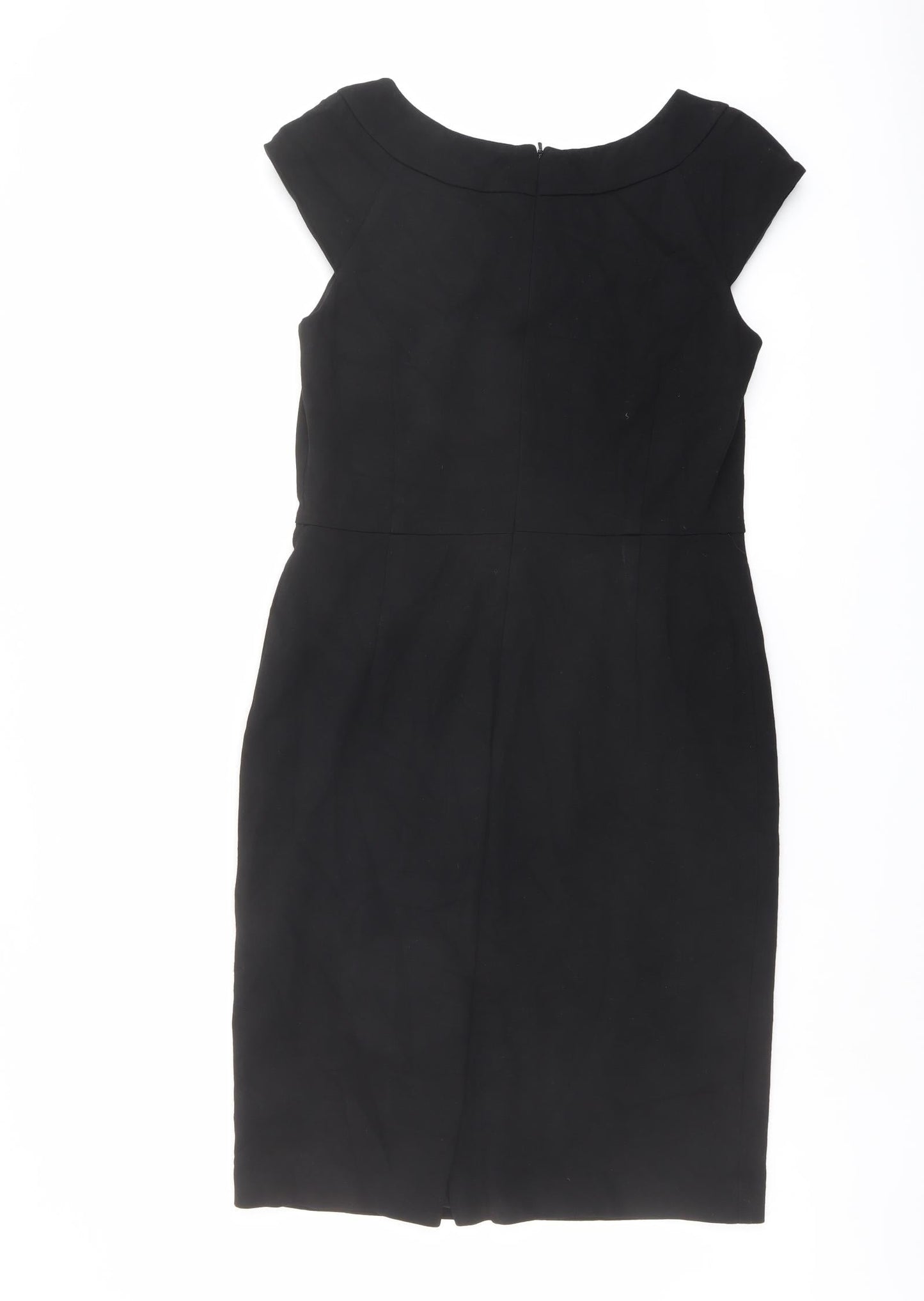 Planet Womens Black Viscose Shift Size 8 Round Neck Zip