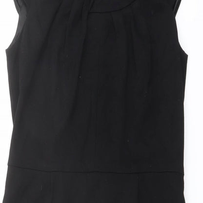 Planet Womens Black Viscose Shift Size 8 Round Neck Zip