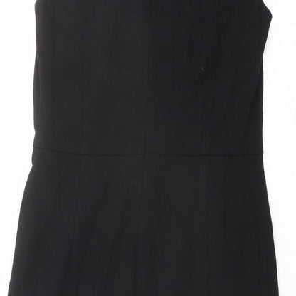 Planet Womens Black Viscose Shift Size 8 Round Neck Zip
