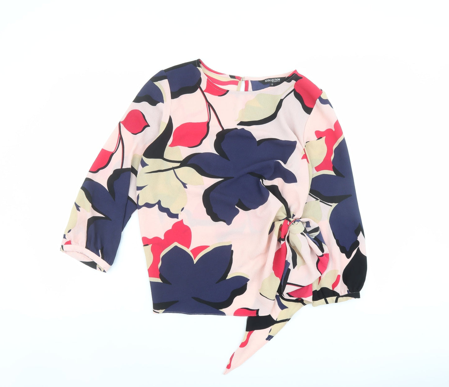 Womens UK Size 12 Debenhams Multicoloured Basic Blouse