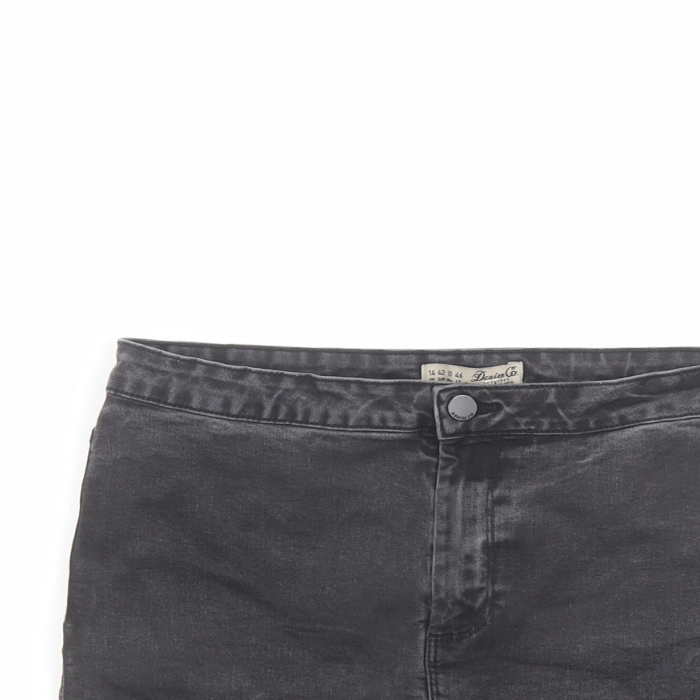 Womens UK Size 14 Denim & Co. A-Line Denim Skirt