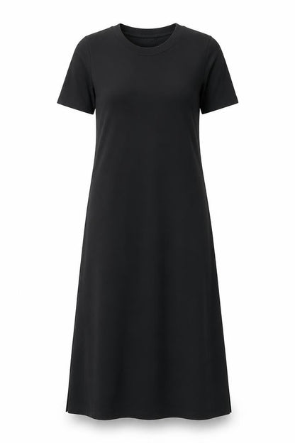 Marks and Spencer Womens Black Polyester A-Line Size 6 Round Neck Pullover