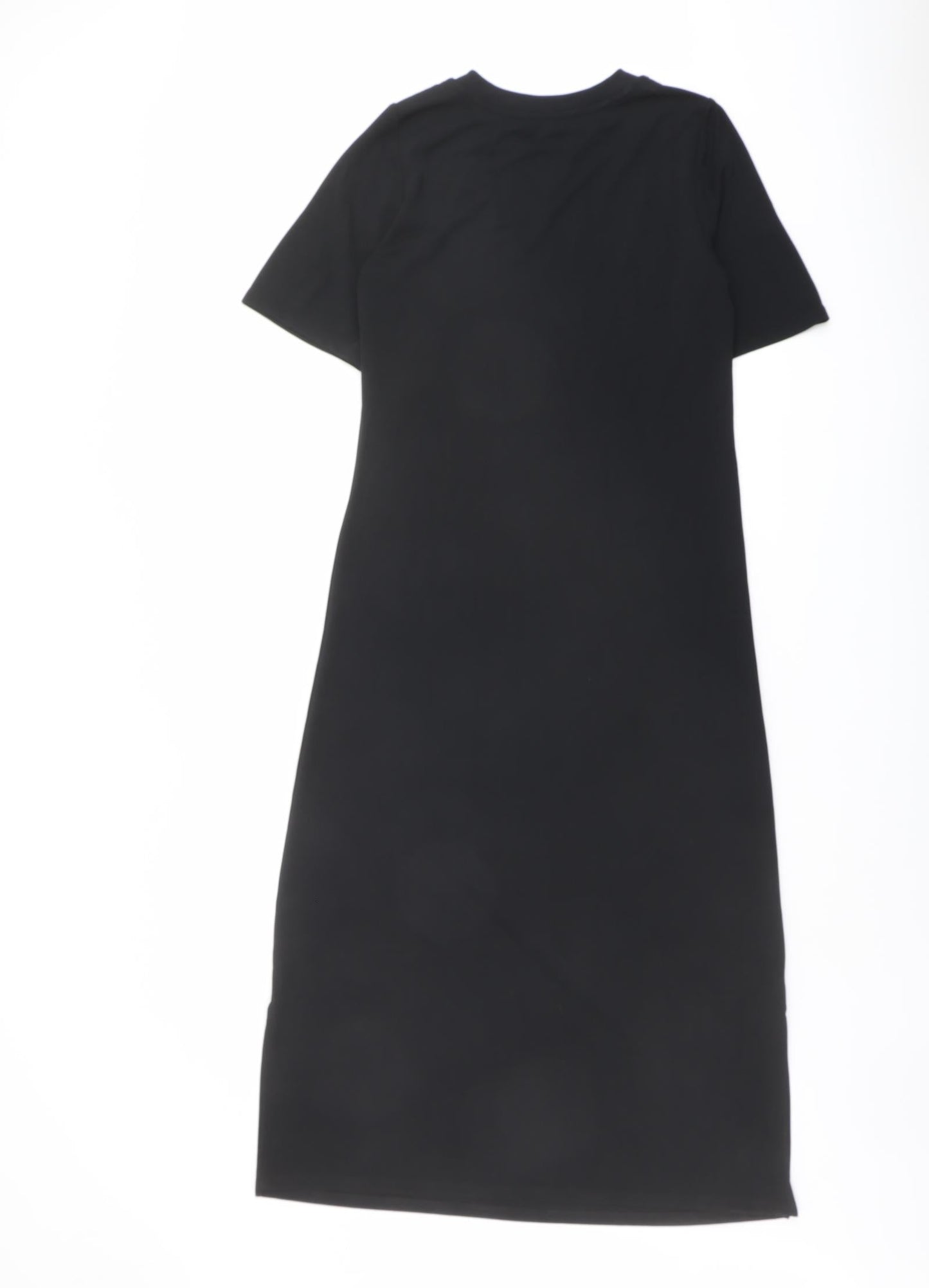 Marks and Spencer Womens Black Polyester A-Line Size 6 Round Neck Pullover