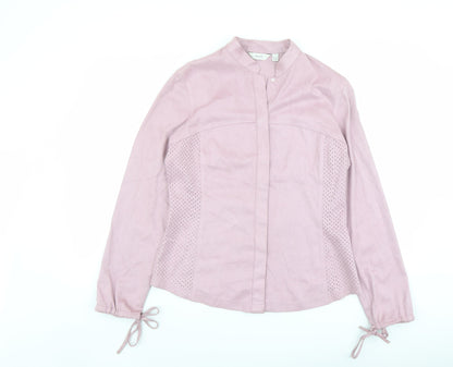 Womens UK Size 14 NEXT Pink Basic Button-Up