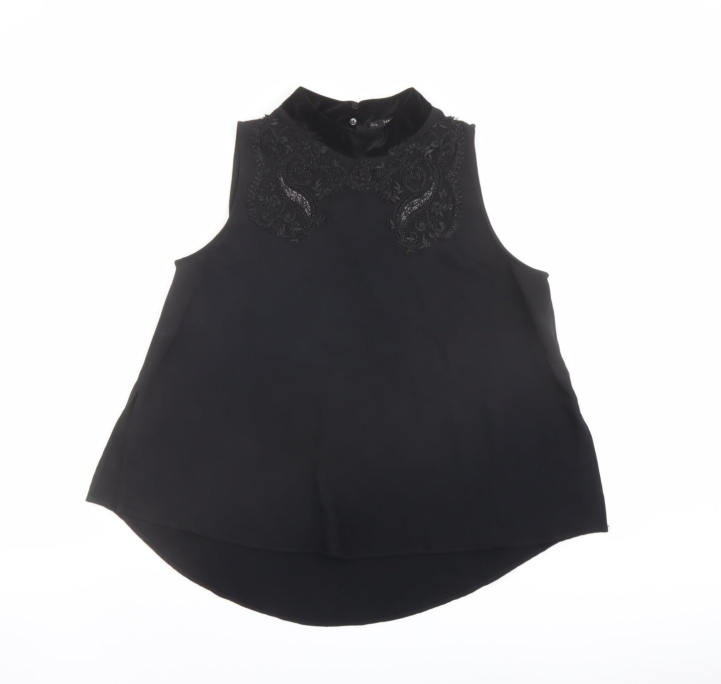 Womens UK Size L Zara Black Basic Blouse