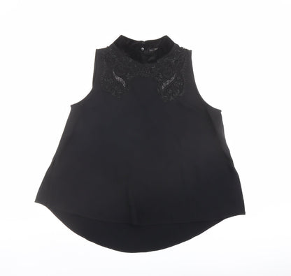 Womens UK Size L Zara Black Basic Blouse