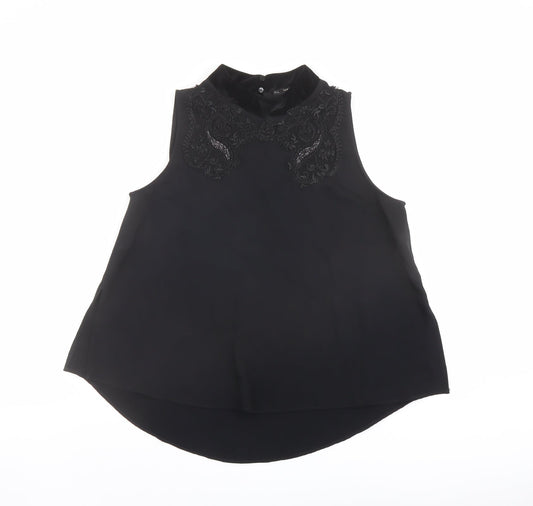Womens UK Size L Zara Black Basic Blouse