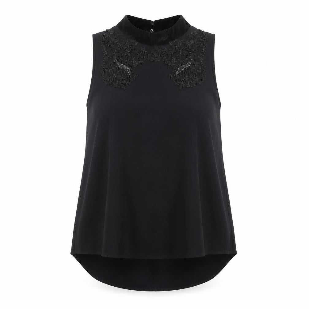 Womens UK Size L Zara Black Basic Blouse