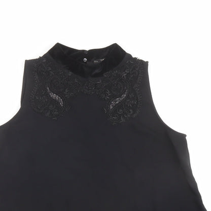 Womens UK Size L Zara Black Basic Blouse