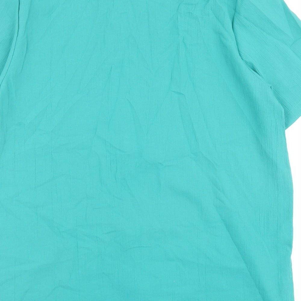 Womens UK Size 16 Compliments Green Basic Button-Up