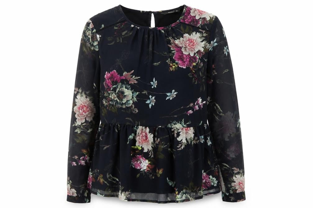 Womens UK Size 8 Only Black Basic Blouse