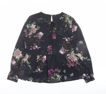 Womens UK Size 8 Only Black Basic Blouse