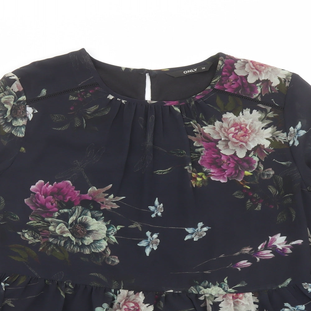Womens UK Size 8 Only Black Basic Blouse