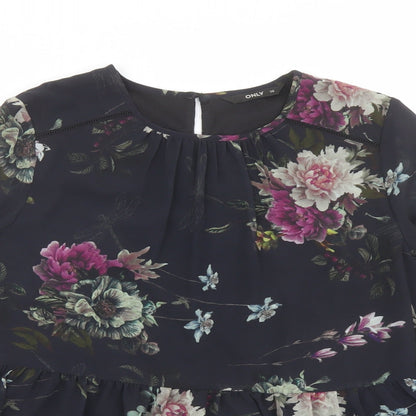 Womens UK Size 8 Only Black Basic Blouse