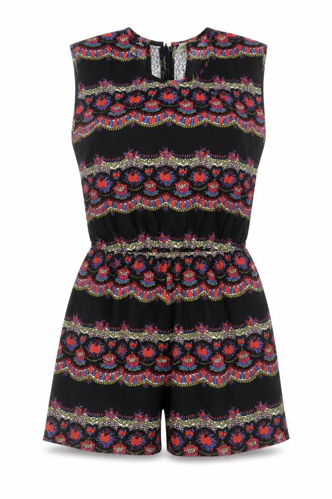 Womens UK Size S Staring at Stars One-Piece Black Playsuit
