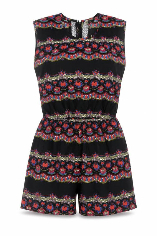Womens UK Size S Staring at Stars One-Piece Black Playsuit