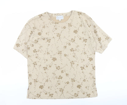 Womens UK Size One Size Fay Louise Beige Basic T-Shirt