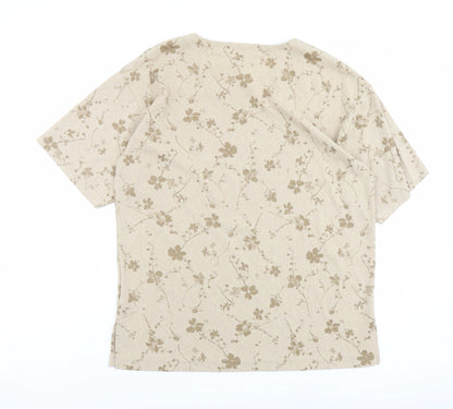 Womens UK Size One Size Fay Louise Beige Basic T-Shirt