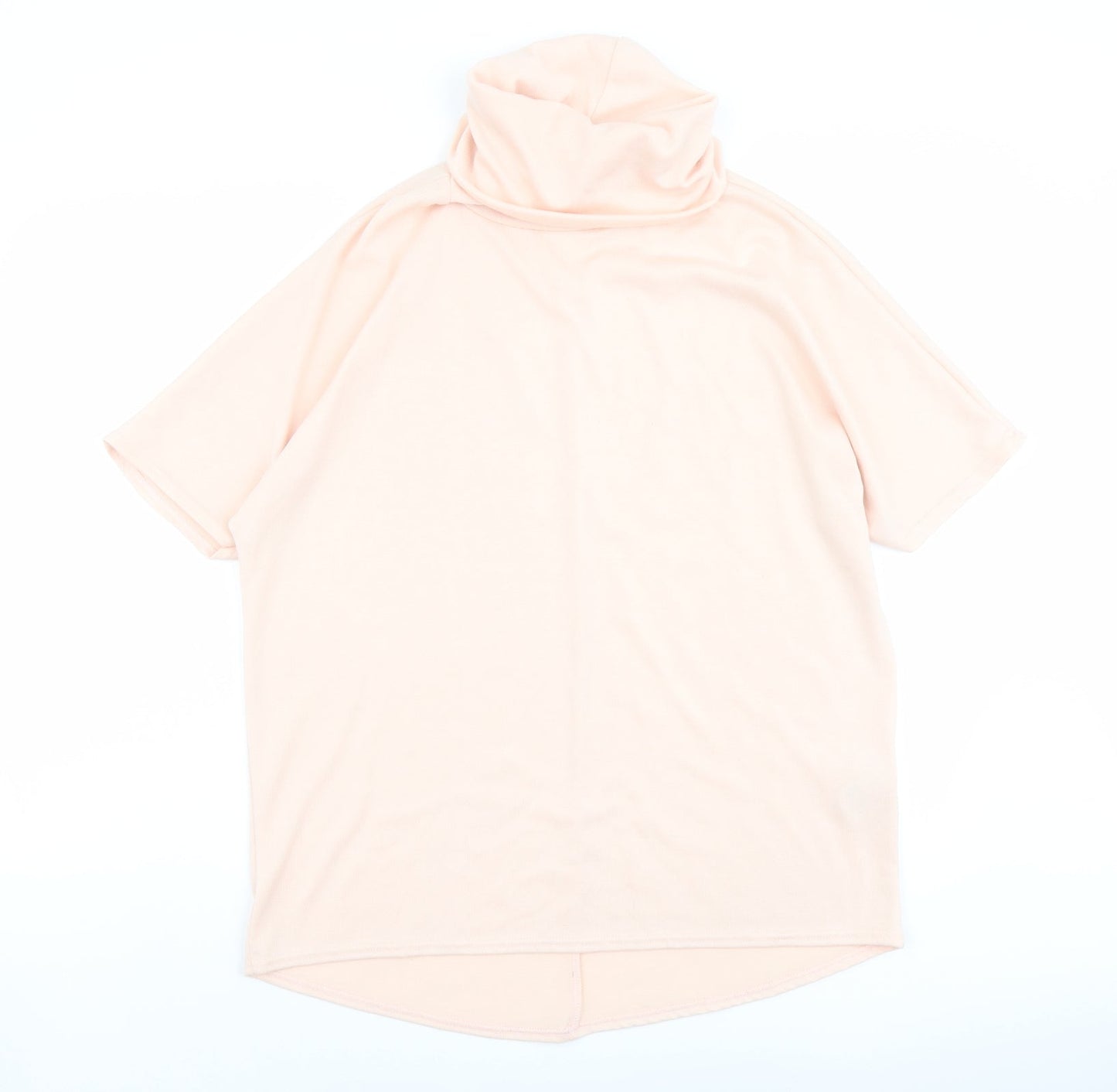 Womens UK Size S Apricot Pink Basic Blouse