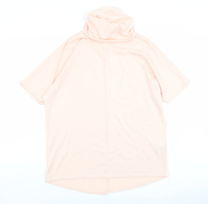 Womens UK Size S Apricot Pink Basic Blouse