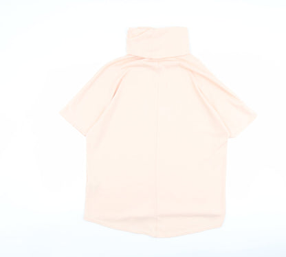 Womens UK Size S Apricot Pink Basic Blouse