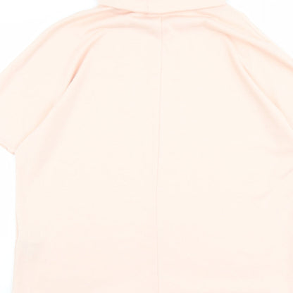 Womens UK Size S Apricot Pink Basic Blouse