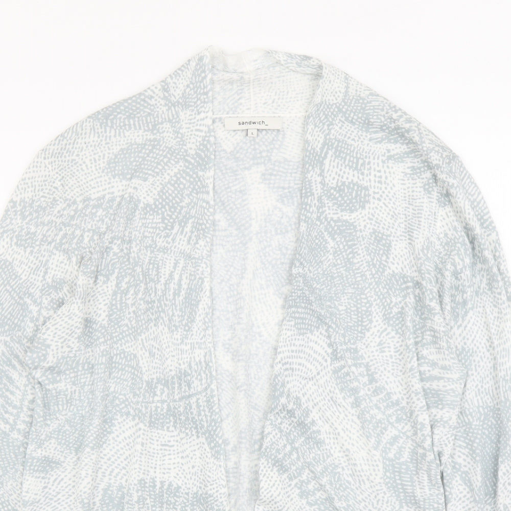 Womens UK Size L Sandwich Grey Cardigan Jumper