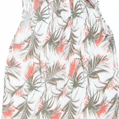 Apricot Womens Multicoloured Geometric Polyester Shirt Dress Size 12 Collared Button - Leaf pattern