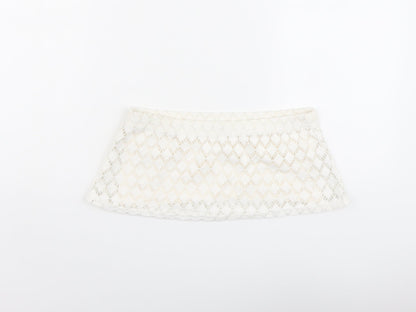 Boohoo Womens Ivory Polyester Cropped Tank Size 10 Square Neck - Bralette Bandeau