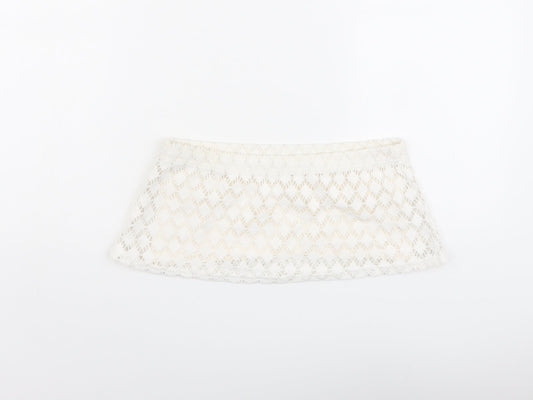 Boohoo Womens Ivory Polyester Cropped Tank Size 10 Square Neck - Bralette Bandeau