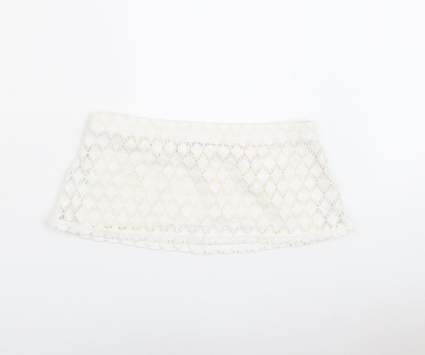 Boohoo Womens Ivory Polyester Cropped Tank Size 10 Square Neck - Bralette Bandeau